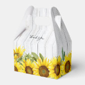 Sunflower Wooden Background Wedding for Box Bedankdoosjes (Achterkant)