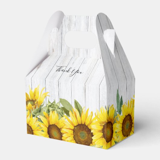 Sunflower Wooden Background Wedding for Box Bedankdoosjes (Achterkant)