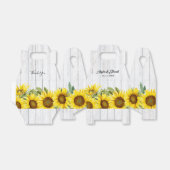 Sunflower Wooden Background Wedding for Box Bedankdoosjes (Uitgevouwen)