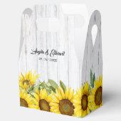 Sunflower Wooden Background Wedding for Box Bedankdoosjes (Geopend)