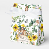 Sunflower Woodland Animals Baby shower Dank u Bedankdoosjes (Voorkant Zijde)