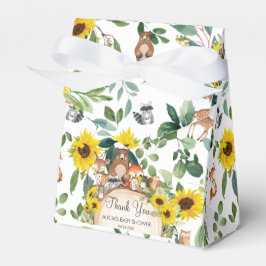 Sunflower Woodland Animals Baby shower Dank u Bedankdoosjes