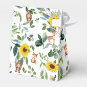 Sunflower Woodland Animals Baby shower Dank u Bedankdoosjes (Achterkant)