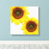 Sunflower Wrapped Canvas Square Afdruk (Insitu (Houten vloer))