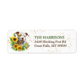 Sunflower Wreath Pitbull retouradres Etiket (Voorkant)