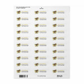 Sunflower Yellow Collie Dog Return Address Etiket (Full Sheet)