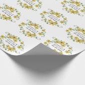 Sunflower Yellow Floral Botanical Hand drawn Oil  Cadeaupapier (Hoek)