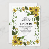 Sunflower Yellow Floral Botanical Hand drawn Oil  Kaart (Voorkant / Achterkant)