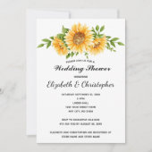 Sunflower Yellow Floral Weddenschap Shower Invitat Kaart (Voorkant)
