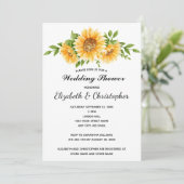 Sunflower Yellow Floral Weddenschap Shower Invitat Kaart (Staand voorkant)