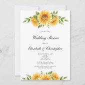 Sunflower Yellow Floral Weddenschap Shower Invitat Kaart (Voorkant)