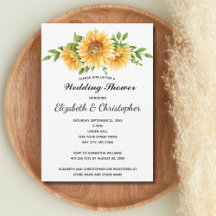 Sunflower Yellow Floral Weddenschap Shower Invitat