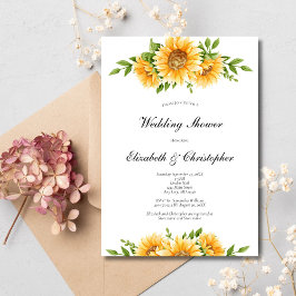 Sunflower Yellow Floral Weddenschap Shower Invitat Kaart