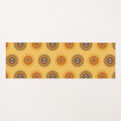 Sunflower Yellow Mandala Third Eye Art | Graphic Yogamat (Voorkant (horizontaal))
