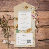 Sunflower Yellow QR-code All In One Uitnodiging