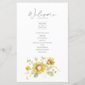 Sunflower Yellow Rustic Wedding Programme (Voorkant)