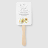 Sunflower Yellow Rustic Wedding Programme Handwaaier (Achterkant)
