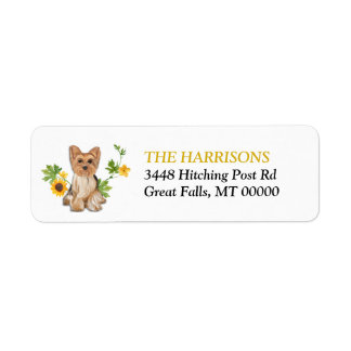 Sunflower Yellow Yorkshire Terrier Etiket