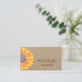 Sunflower Yoga Instructor Kraft Paper Visitekaartje (Staand voorkant)