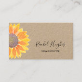 Sunflower Yoga Instructor Kraft Paper Visitekaartje (Voorkant)