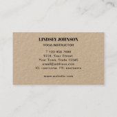 Sunflower Yoga Instructor Kraft Visitekaartje (Achterkant)