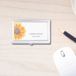 Sunflower Yoga Instructor Visitekaarthouder<br><div class="desc">Dit visitekaartjes hoesje is versierd met een zonnebloem met een gele waterverf en moderne typografie. Gemakkelijk aan te passen. Er zijn bijpassende visitekaartjes in mijn winkel,  Originele Waterverf © Michele Davies.</div>