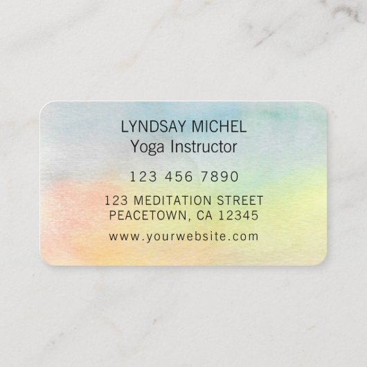 Sunflower Yoga Instructor Visitekaartje (Achterkant)