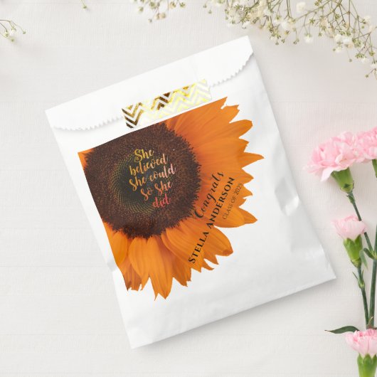 Sunflower Ze geloofde dat ze kon gepersonaliseerd  Bedankzakje (Gezegeld)