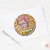 Sunflower Zen Ronde Sticker (Envelop)