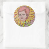 Sunflower Zen Ronde Sticker (Tas)