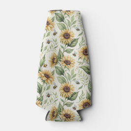 Sunflowers and Bumble Bees Floral Flesjeskoeler