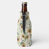 Sunflowers and Bumble Bees Floral Flesjeskoeler (Fles Achterkant)