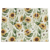 Sunflowers and Bumble Bees Floral Gift Bag Groot Cadeauzakje (Voorkant)