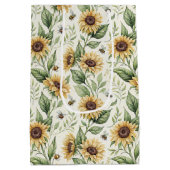 Sunflowers and Bumble Bees Floral Medium Cadeauzakje (Achterkant)