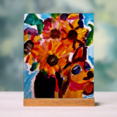 Sunflowers and chihuahua  acryl bord (Neutraal)