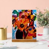 Sunflowers and chihuahua  acryl bord (Huwelijk)