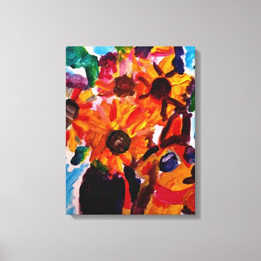 Sunflowers and chihuahua  canvas afdruk (Voorkant)