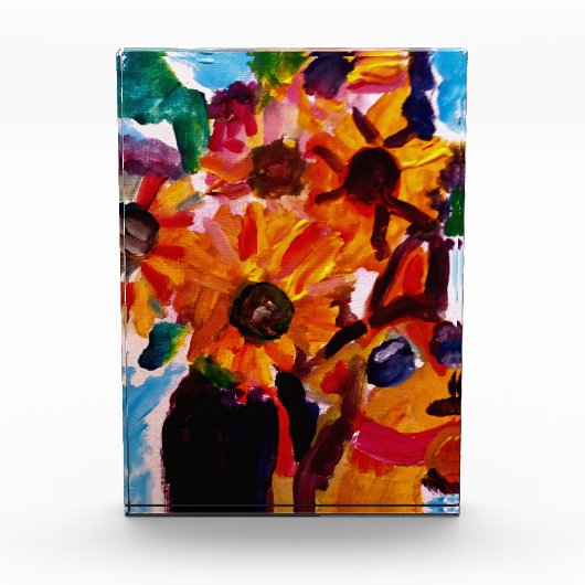 Sunflowers and chihuahua  fotoblokken (Voorkant)