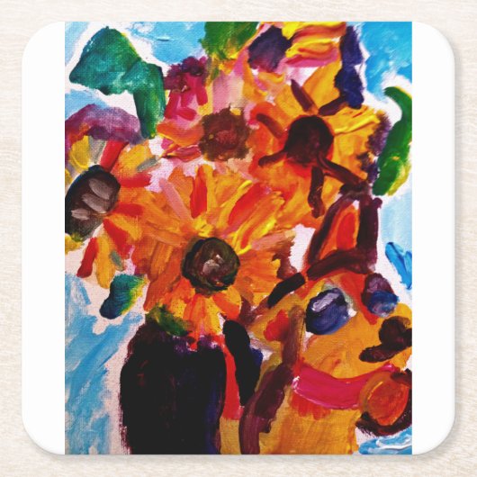 Sunflowers and chihuahua  kartonnen onderzetters (Voorkant)