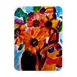 Sunflowers and chihuahua  magneet