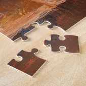 Sunflowers and Daisies on Rustic Table Legpuzzel (Zijkant)