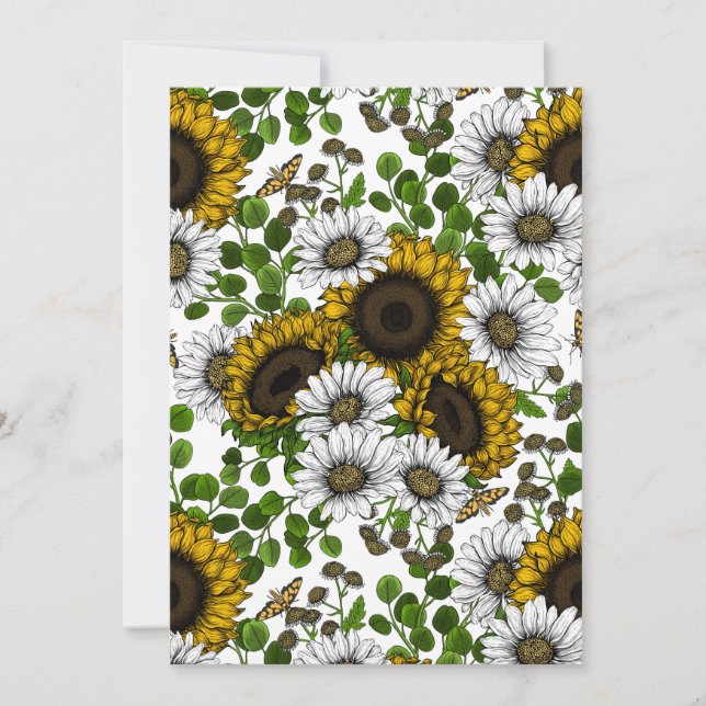 Sunflowers and daisies, summer garden 3 (Voorkant)