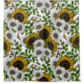 Sunflowers and daisies, summer garden 3 douchegordijn (Voorkant)