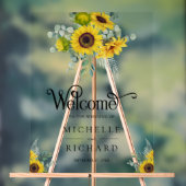 Sunflowers and Eucalyptus Wedding Welcome Acryl Bord (Neutraal)