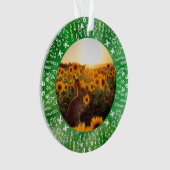 Sunflowers and  Rabbit on Green Christmas Ornament (voorkant)