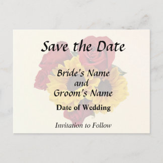 Sunflowers and Roses Bouquet Aankondigingskaart