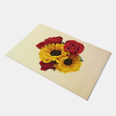 Sunflowers and Roses Bouquet Deurmat (Schuin)
