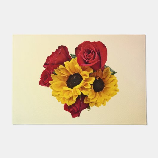 Sunflowers and Roses Bouquet Deurmat (Voorkant)