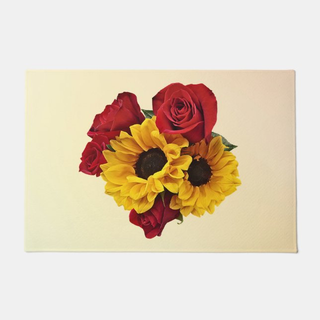 Sunflowers and Roses Bouquet Deurmat (Voorkant)