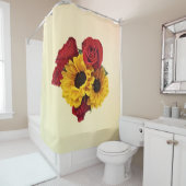 Sunflowers and Roses Bouquet Douchegordijn (In situ)